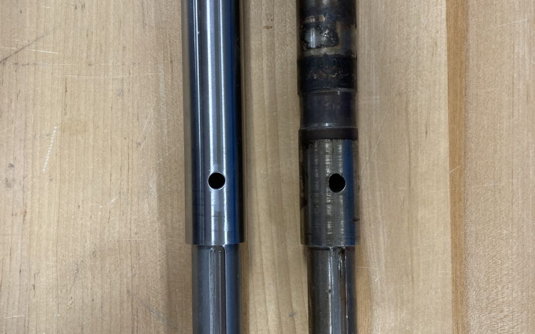 Worn Shaft Before and After